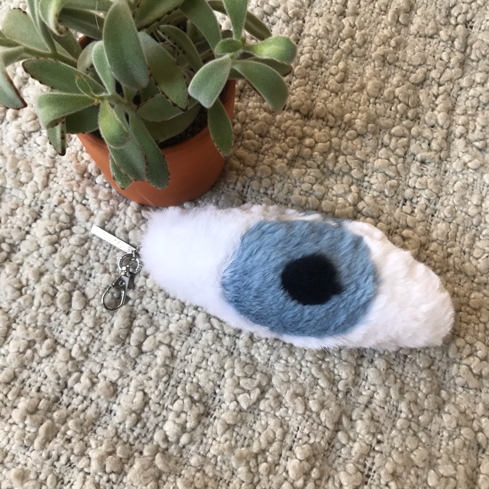 Designer Evil eye 🧿 fluffy fur charm keychain